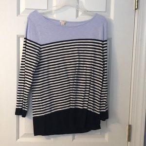 J crew striped boat neck tee